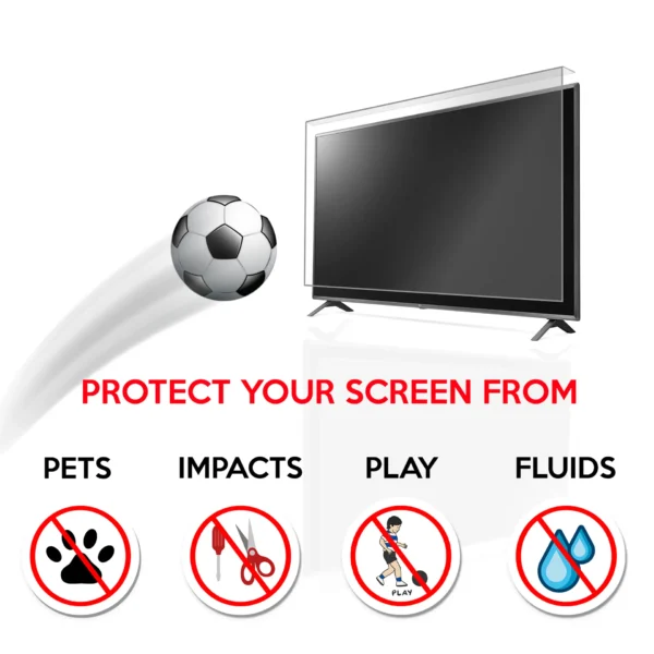 Bestoclass 43" TV Screen Protector - Ultra Clear, Impact Resistant, Scratch and Liquid Protection - Image 3